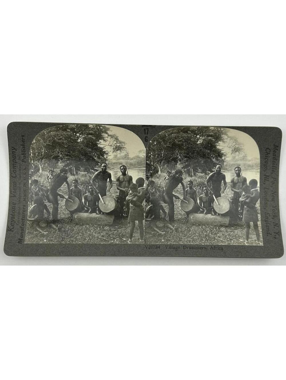 Keystone Stereoview Africa Village Drummers Card 17 V20784 Vintage Antique L-2